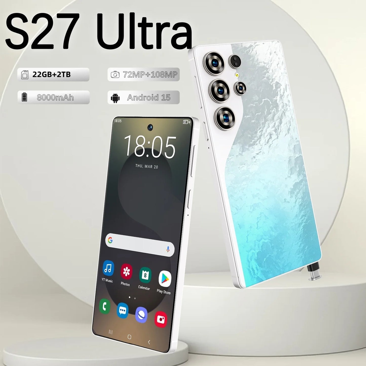 2025 Original Pad S27 ultra Tablet PC 7.3 inch HD 4K Android 15 22GB+2TB 8000mAh Battery 4G 5G Dual Sim Card WiFi GPS Google Tab