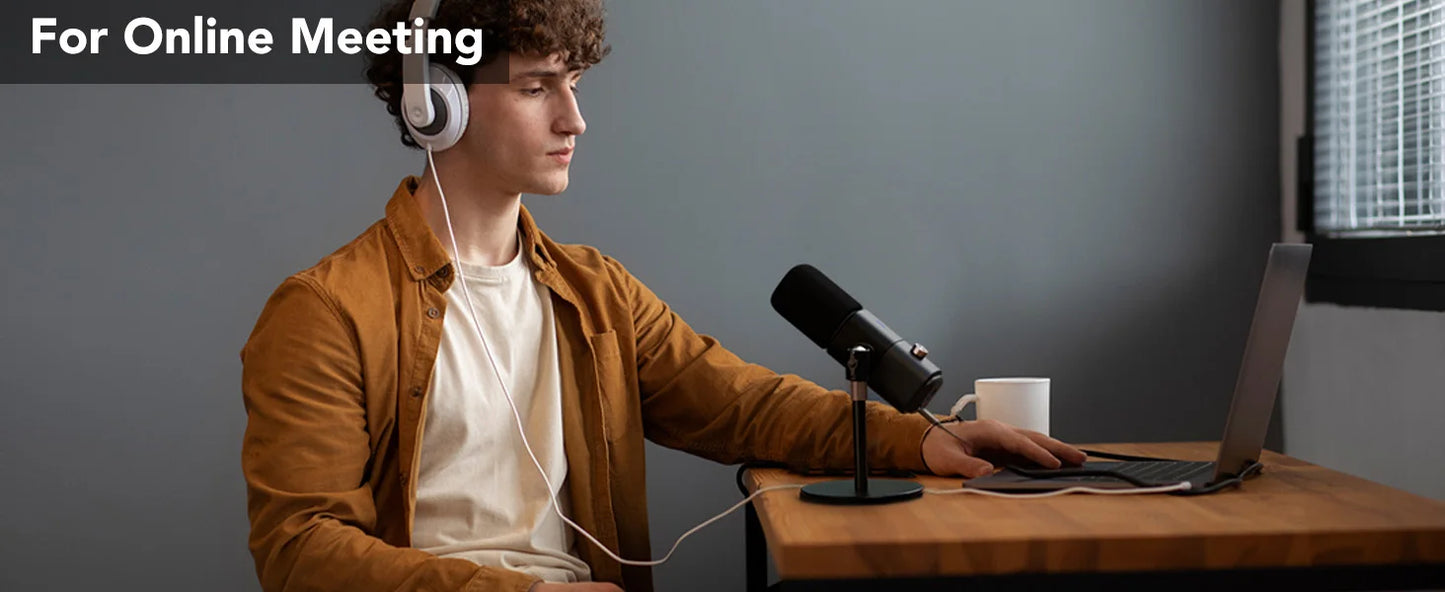 NearStream Condenser USB XLR Microphone Desktop Plug-and-Play Professional Mic pc for Gaming Streaming podcast studio Recording