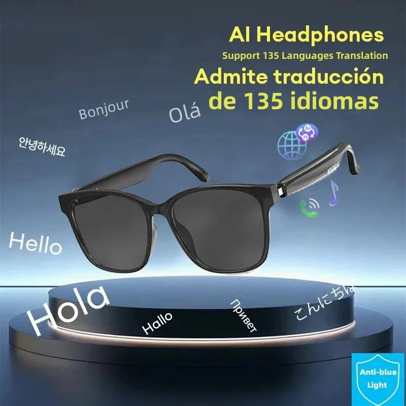 2025 New AI Smart Glasses Intelligent Translation Wireless Bluetooth Glasses Real-time Simultaneous Interpretation Headset