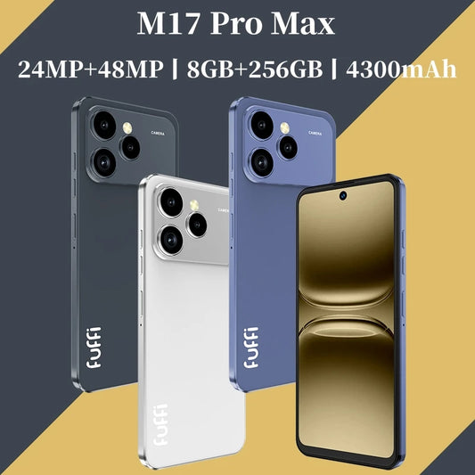 Global Vision M17 Pro Max Smartphone 5G Android 8GB RAM 256GB ROM 6.56 Inch Phone 720x1612HD 24+48MP 4G 5G Network Mobile Phones