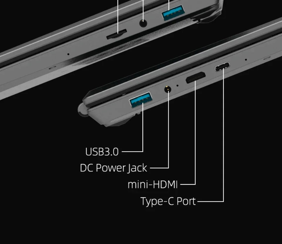 CARBAYTA 15.6"+7" Dual Screen Laptop Computer, Intel N95 32GB/16GB DDR4 RAM, RGB Backlit Keyboard 7" Touch Screen Notebook PC