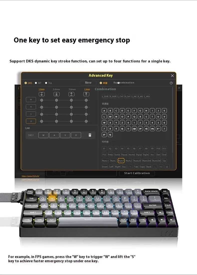 IYX MU68 Pro Mechanical Keyboard Magnetic Switch 8k RT0.04 RGB Backlit Hot Swap E-sports Gamer Keyboard Wired Aluminium Alloy
