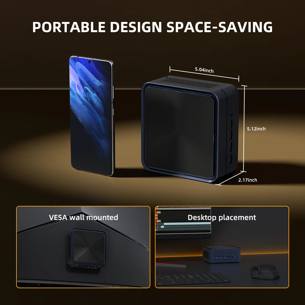 ZXIPC Mini PC Ryzen 7 5800H 6600H 7735HS 4500U DDR4 16GB 512GB Nvme SSD WIFI6 BT5.2 Desktop MINI PC Gamer Computer Four Display