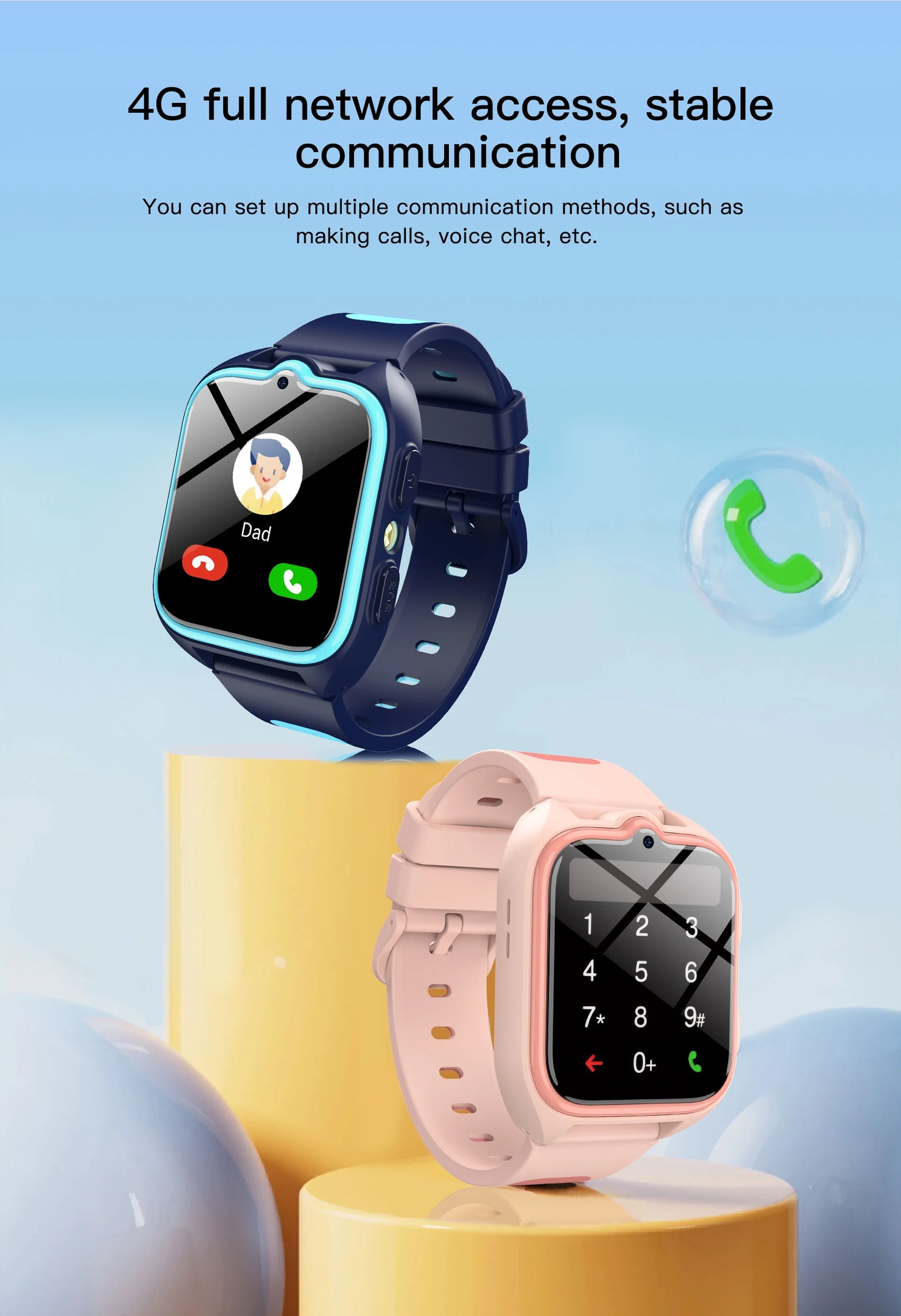 New Blackview Z30 Kids Smart Watch 4G Call Phone Watch, Waterproof Children Monitor Tracker, SOS Child Sports Digital Watches