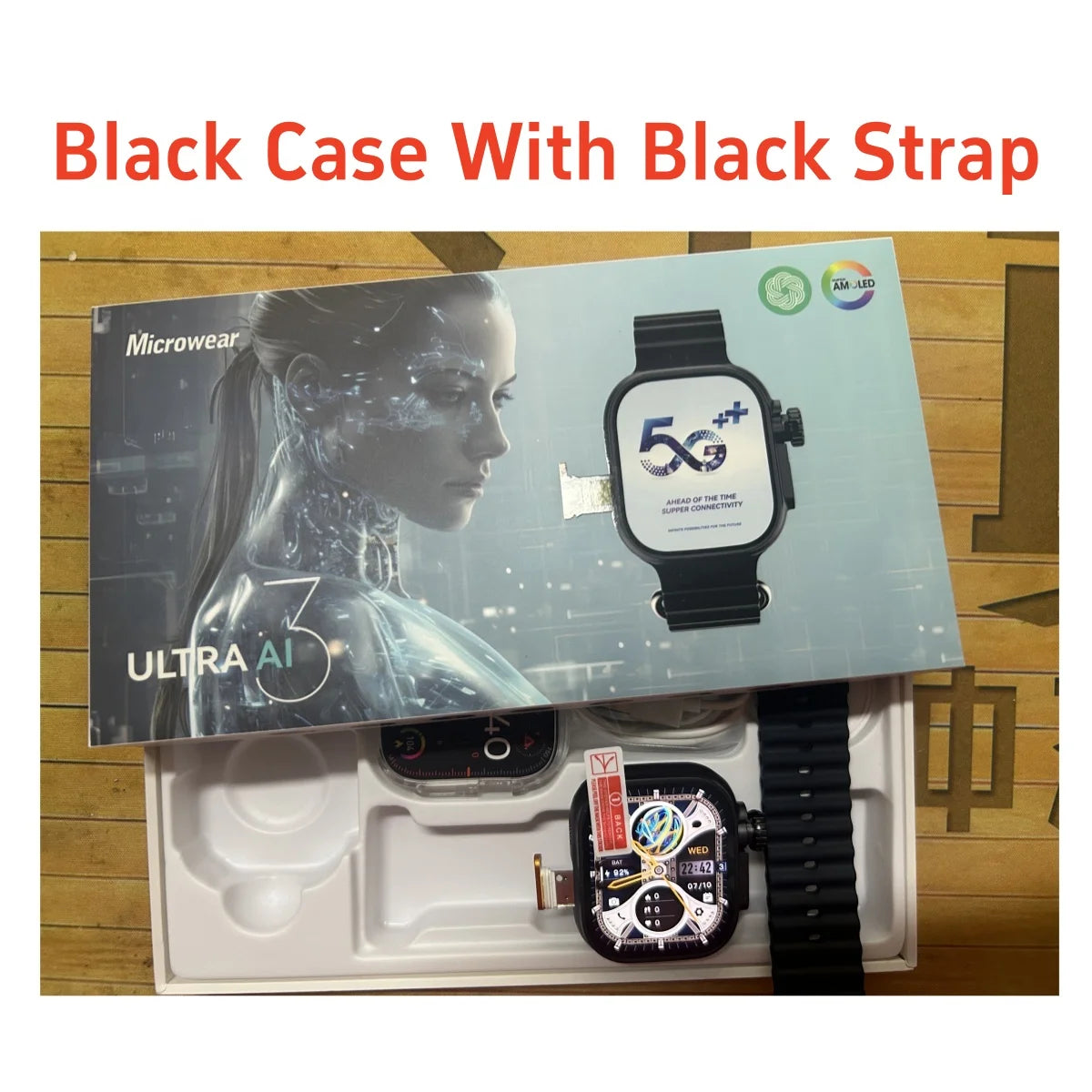 Microwear Ultra Ai3 Smartwatch 5G 180° Rotating Camera Google Play GPS WIFI 2.2inch Amoled HD Display 4G Calling Smartwatch Men