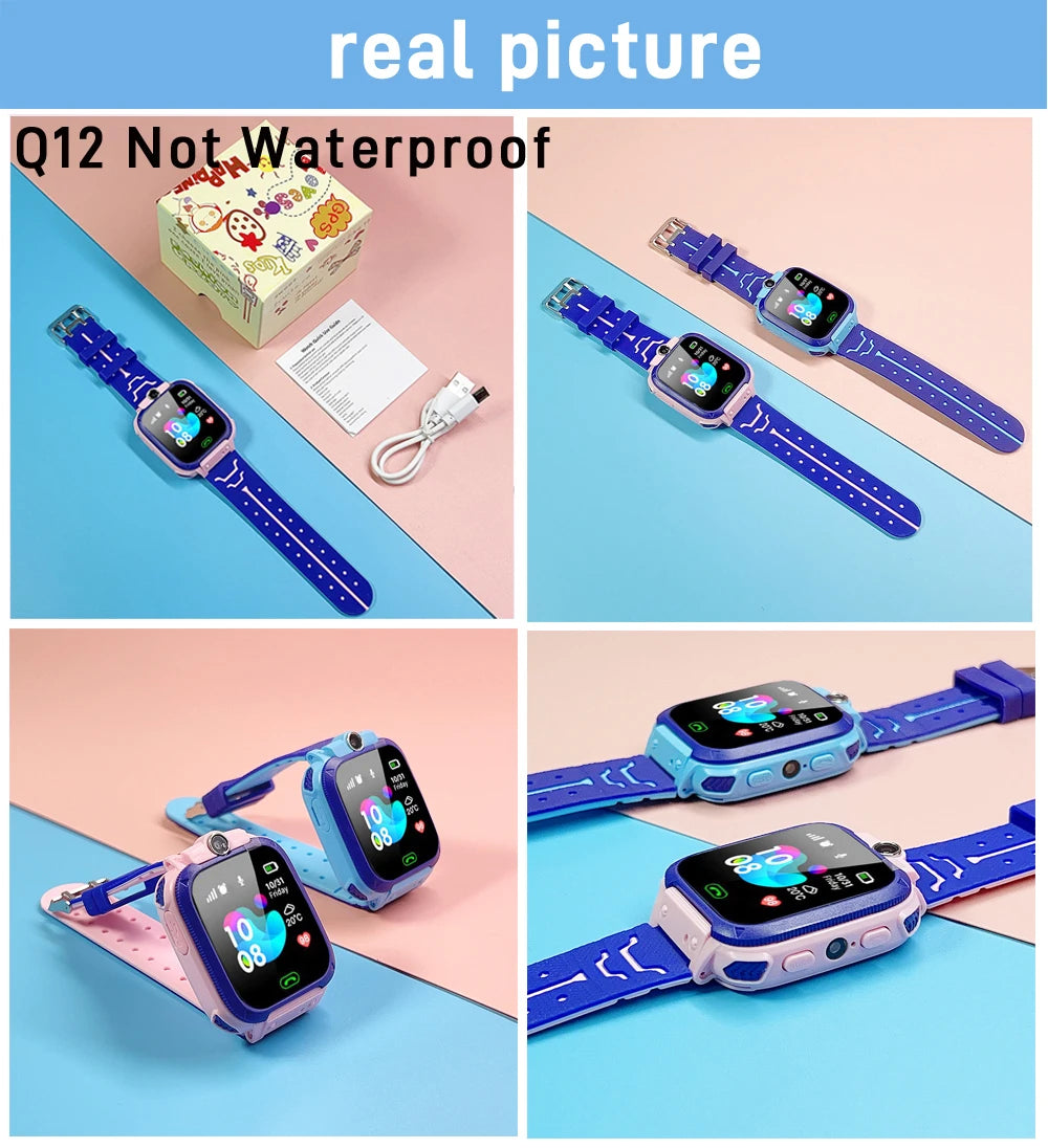 ﻿ 4G Sim Card 2G Internet Kids Smart Watch SOS Call LBS Location Child SmartWatch Camera Waterproof Phone Watch with Sticker