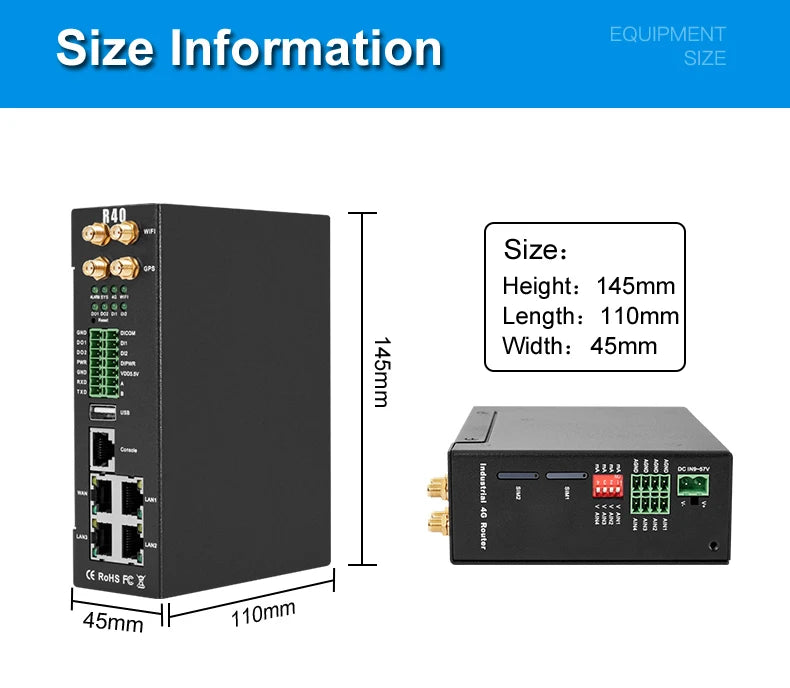 BLIIOT 4G Industrial Edge Router Smart City Street WiFi Router Upload Cloud Platform ThingsBoard Data Acquisition IO Module