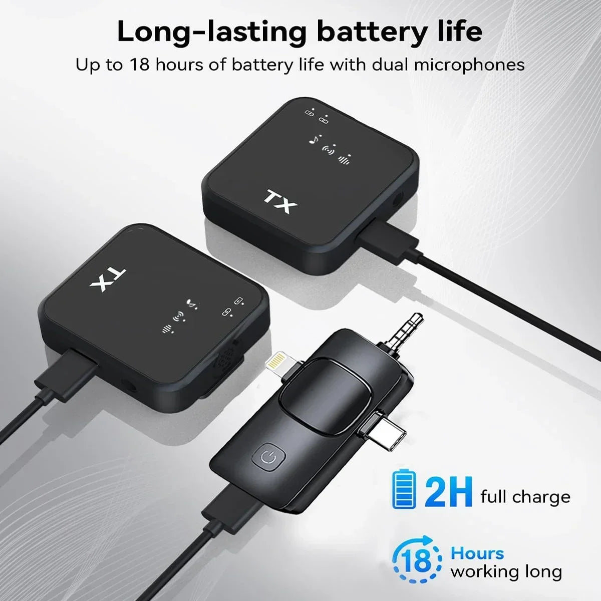 Wireless Lavalier Microphone for Camera,iPhone,Android,Microphone Reverb Sound Video Recording Podcast Noise Reduction Clip mic