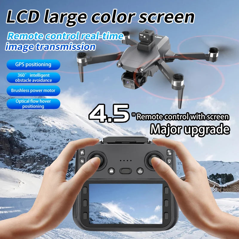 2025 L600 PRO MAX GPS Drone 5G Professional 8K HD 3-axis Gimbal Aerial Dual Camera Screen Control Obstacle Avoidance FPV RC Dron