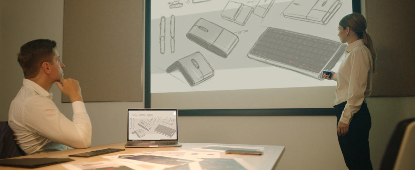 Delux Folding Keyboard Mouse Set Multi Function Ultra Slim Portable Bluetooth Silent Combo Multi-Device for PC Laptop Tablet