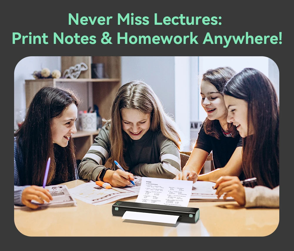 Phomemo M08F Wireless Thermal A4 Printer Bluetooth, Portable Label Maker for Home Office Shipping, Compatible iOS Android PC