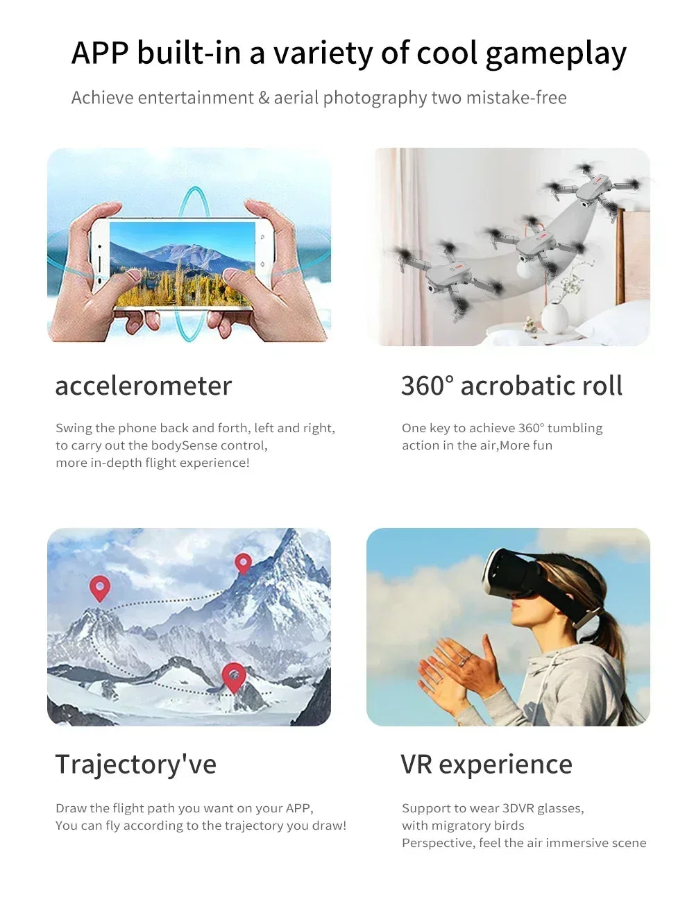 E88 Pro RC Drone WiFi FPV Height Hold Foldable Obstacle Avoidance 4K Wide-Angle HD Camera Quadrotor Helicopter Children's Toys