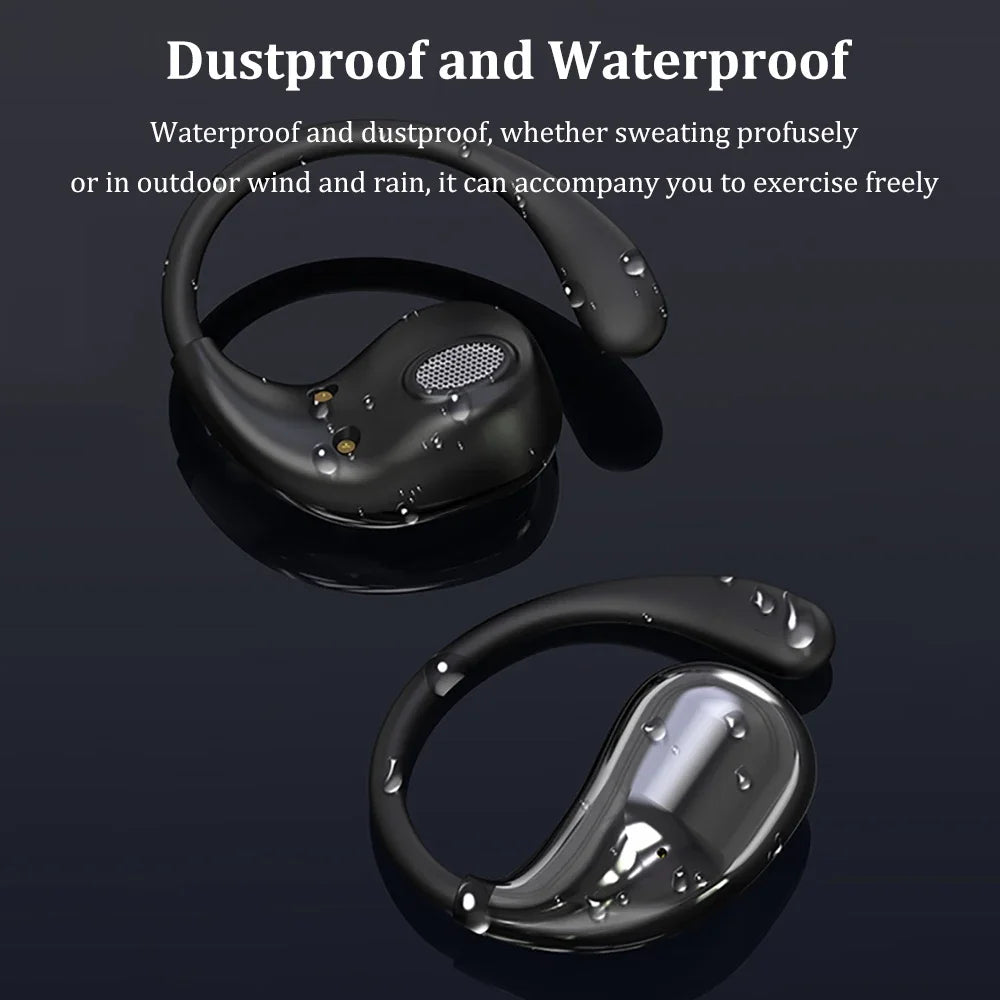 Bluetooth 5.4 Headphones Ear Hook Wireless Earphones HiFi Stereo Sports Gaming Headsets LED Touch Control Earbuds for Xiaomi