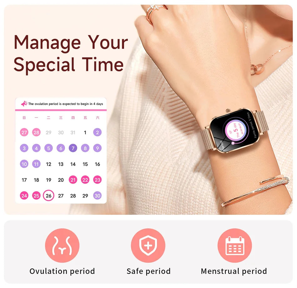 Xiaomi Fashion Women Smartwatch AMOLED HD Screen Heart Rate Blood Oxygen Monitoring BT Call Sports Smartwatch Woman