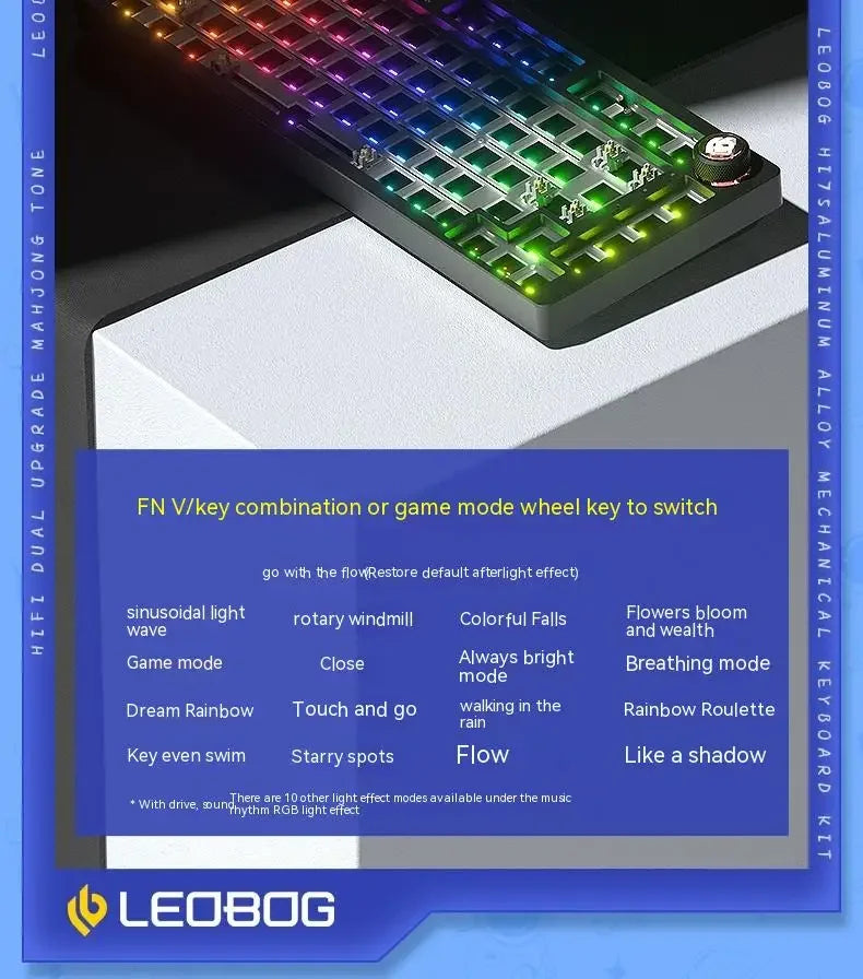 LEOBOG Hi75C Pro Hi75 Sugar65 Custom Mechanical Keyboard Aluminum Kits Hot Swap Wired Gaming Keyboard RGB Gamer Gasket Keyboard