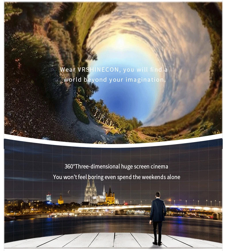Gafas  3D vitualles, Shinecon Casque Viar 3D, auriculares de realidad virtual, lentes para teléfono inteligente, binoculares para videojuegos