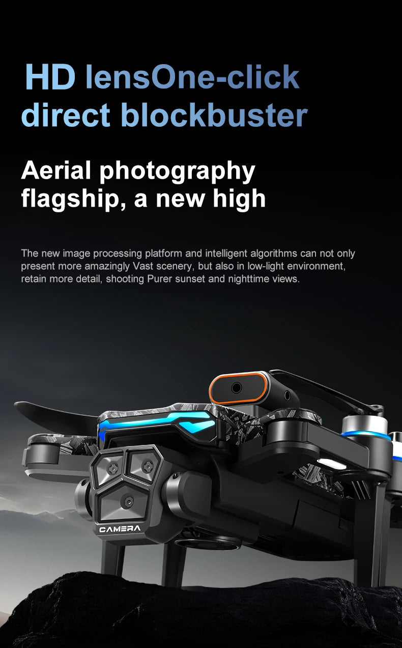 New D13 Drone 4K Professional Three HD Camera with Large Screen 5G WIFI FPV Dron Brushless Optical Flow Hover Folding Quadcopter