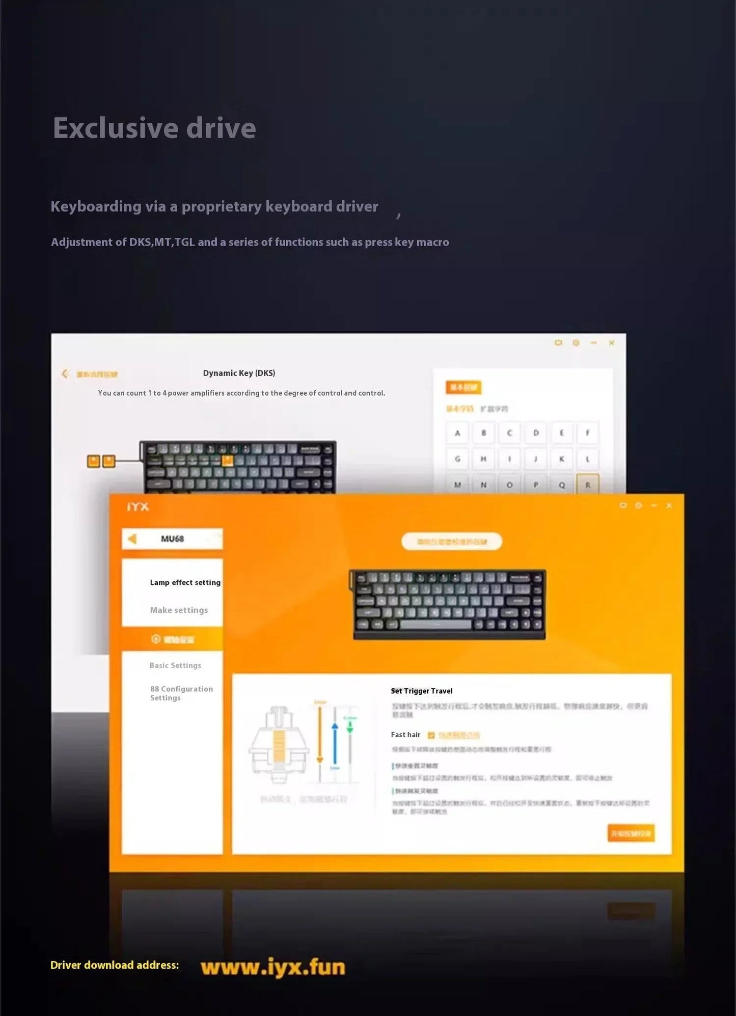 IYX MU68 Pro Mechanical Keyboard Magnetic Switch 8k RT0.04 RGB Backlit Hot Swap E-sports Gamer Keyboard Wired Aluminium Alloy