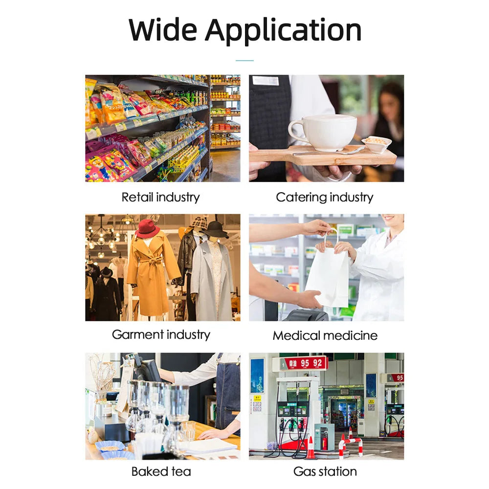 Portable Receipt Printer 58mm Mini Thermal Printing Wireless BT USB Mobile Printer 203dpi with 2 Inch Thermal Paper Roll