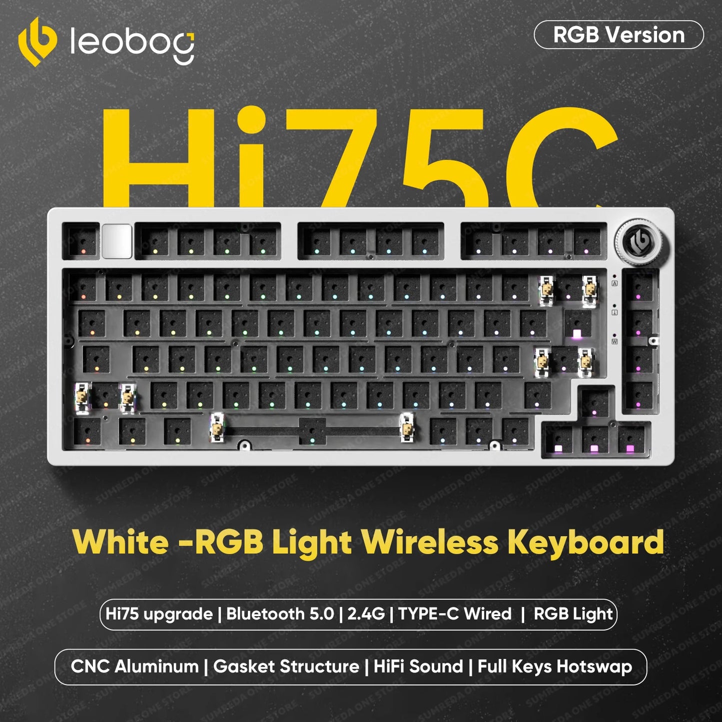 Leobog Hi75C Gaming Aluminum Wireless Mechanical Keyboard Kit Hi75 Hi75C Pro 81Keys Bluetooth 2.4G Wired  Hotswap Gamer Keyboard