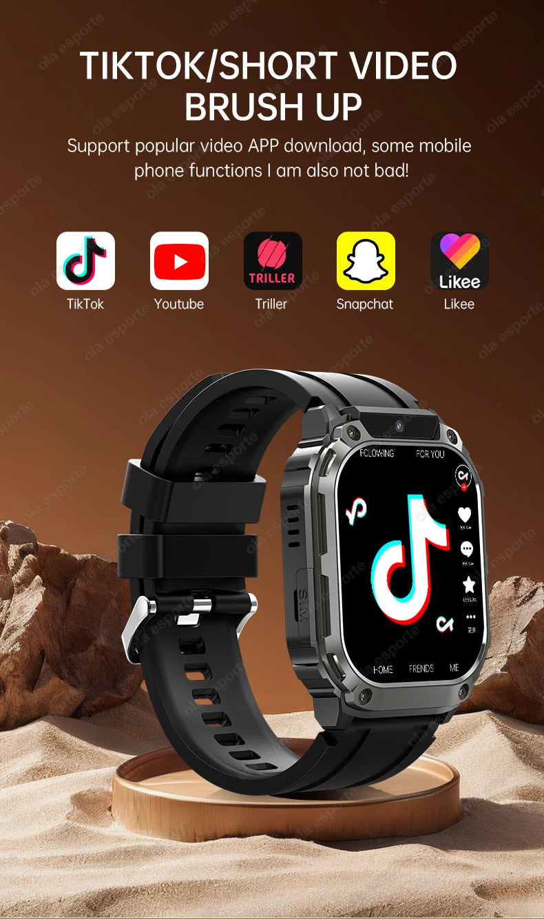 New GPS 5G SIM Card Smartwatch Men Women Video Calls 2/16GB Memory GPS WiFi Tiktok APP Waterproof Smart Watch For Android Pk Pgd