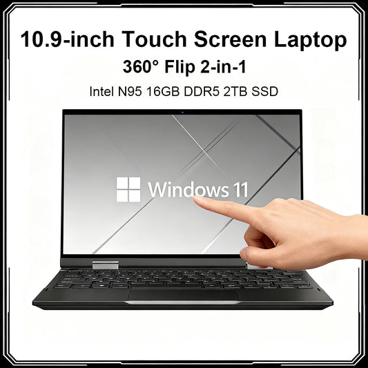 2-in-1 Touch Screen Tablet Laptop 10.9-inch 360° Flip Notebook Intel N95 16GB DDR5 2TB SSD HD Camera Backlit Keyboard Laptop