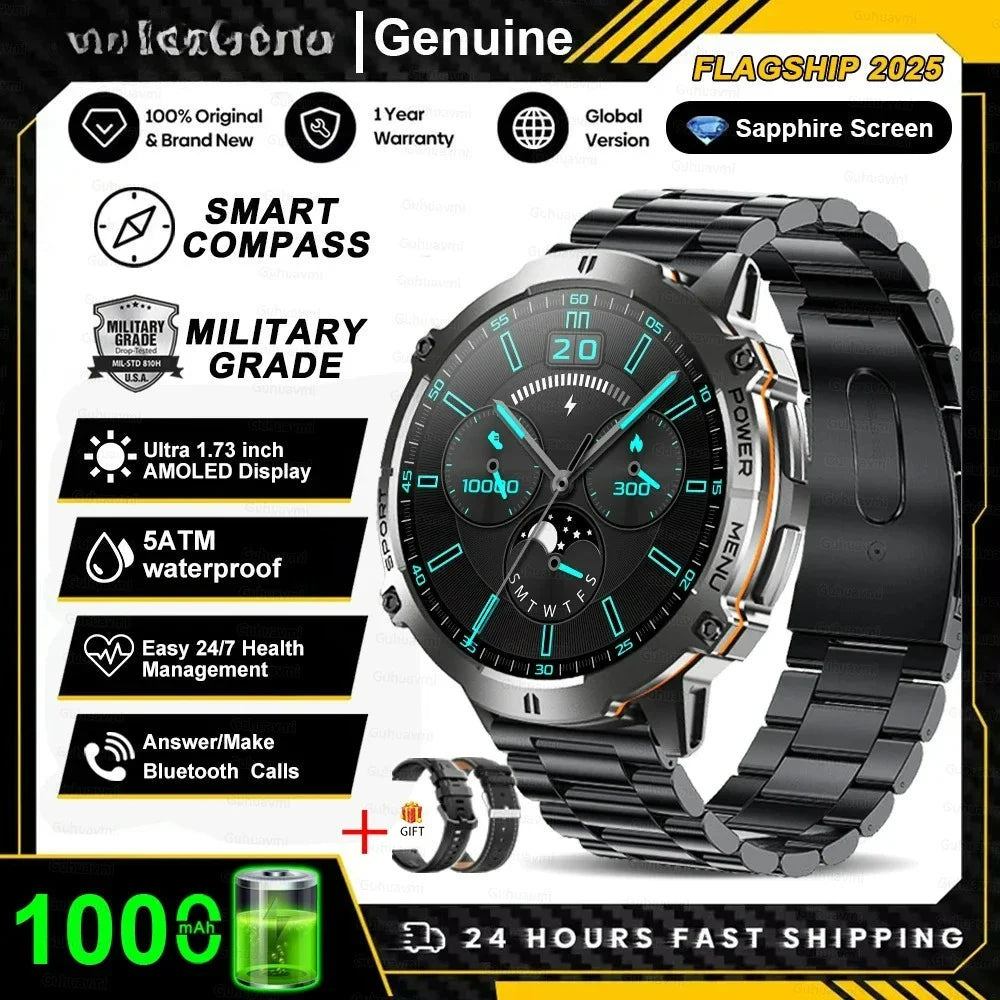 Xiaomi 2026 battery AMOLED screen Outdoor sports smartwatch men's watch compass 10ATM waterproof Bluetooth call smartwatch