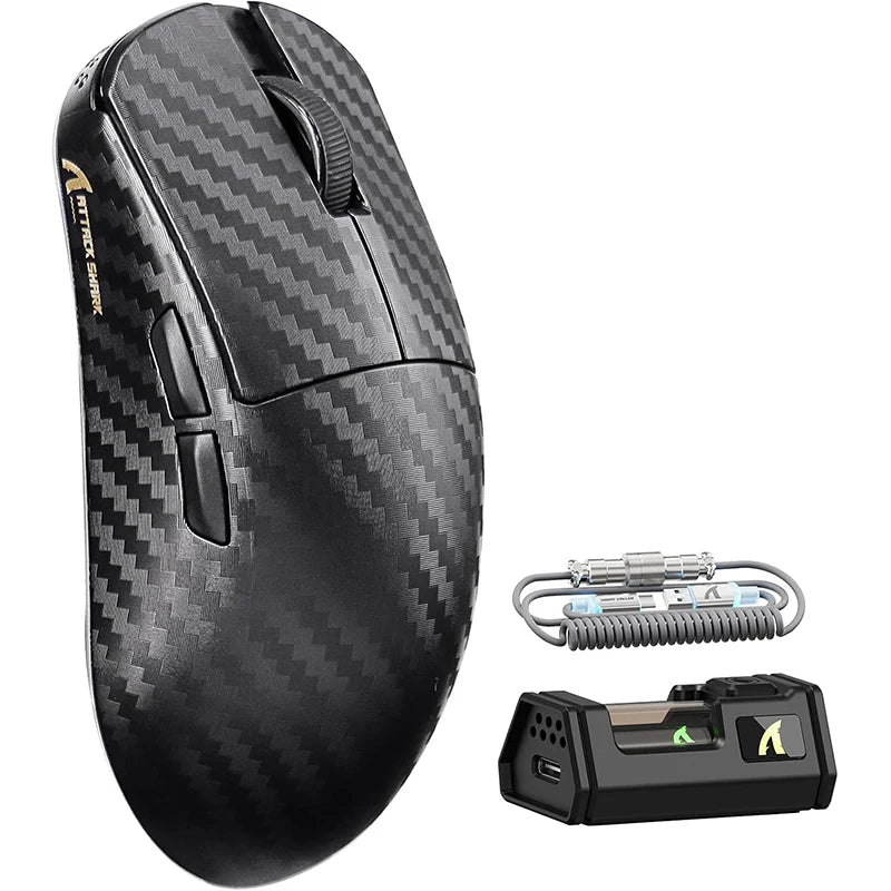 ATTACK SHARK R11 Ultra 8K Carbon Fiber Wireless Gaming Mouse with 42000 DPI-PAW3950 MAX Sensor-49g Lightweight,Nordic 52840 MCU