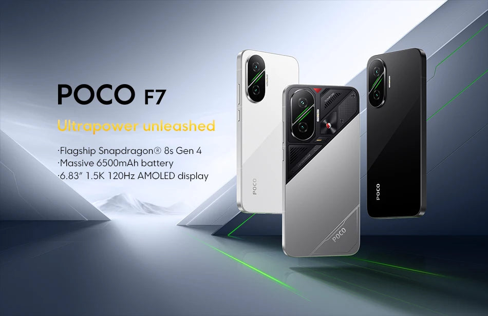 Newest POCO F7 Smartphone 256GB 512GB Snapdragon® 8s Gen 4 6.83" 1.5K AMOLED Display 6500mAh 50MP Main Camera With OlS lP68 NFC