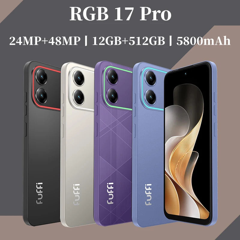 Global Vision 17 Pro Smartphone Android 8GB RAM 256GB ROM 6.67 Inch Phone 5800mAh 720x1612HD 24+48MP 4G Network Mobile Phone