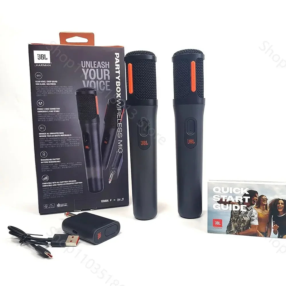 JBL Digital partybox PB UHF wireless rechargeable portable microphone system with dual-channel receiver voice crisp sound