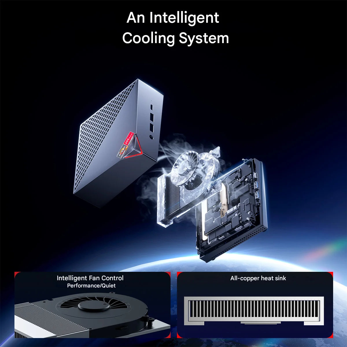 ACEMAGIC AM06Pro Mini PC Ryzen 7 5825U 16GB RAM 512GB SSD Turbo Boost up to 4.5GHz M.2 2230 WiFi 6+BT5.2 Supports 3-screen displ