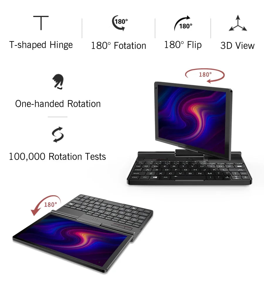 GPD Pocket 3 Intel i3 1125G4 RAM 16GB Memory 512GB SSD Hard Disk Windows 11 Home Portable Laptop Notebook Mini PC Touch Screen