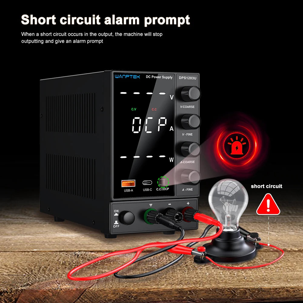 Wanptek DC Power Supply 30V 10A 60V 5A 120V 3A Adjustable Laboratory Power Supply with USB fast Charging Bench Power Supplies