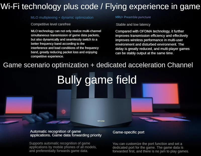 4*2.5Gbps RJ45, IEEE 802.11be WiFi-7 Router BE6500 WiFi7 Wireless Mesh Router Dual-frequency Wireless Router 2.4G 689M, 5G 5765M