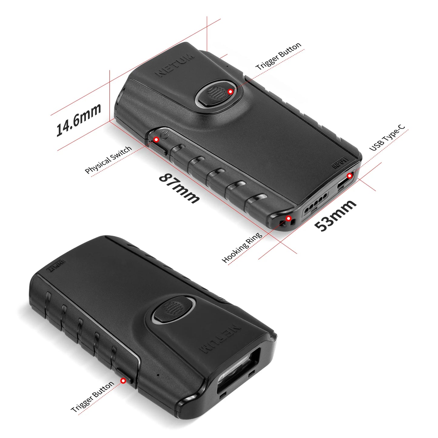 NETUM E740 Wireless CCD Barcode Scanner AND E800 Bluetooth 2D QR Bar code Reader PDF417 Scanner for mobile payment Industry