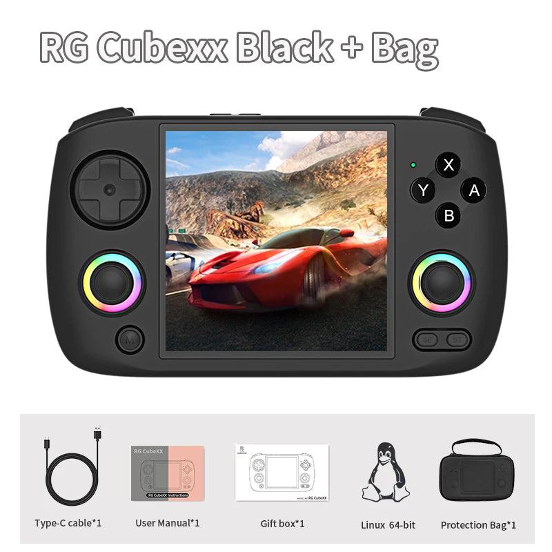 ANBERNIC RG CubeXX Handheld Game Console 3.95" IPS HD Screen Linux WIFI Bluetooth 256G PSP RG Cube XX Retro Video Gaming Console