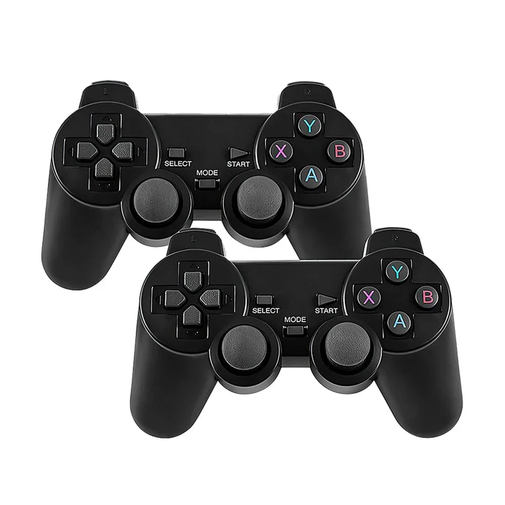 2.4GHz Wireless Gamepad Twin Pack - No Delay Dual Shock Controllers for M8/D90 Game Stick, PC, Android TV Box with Battery Power