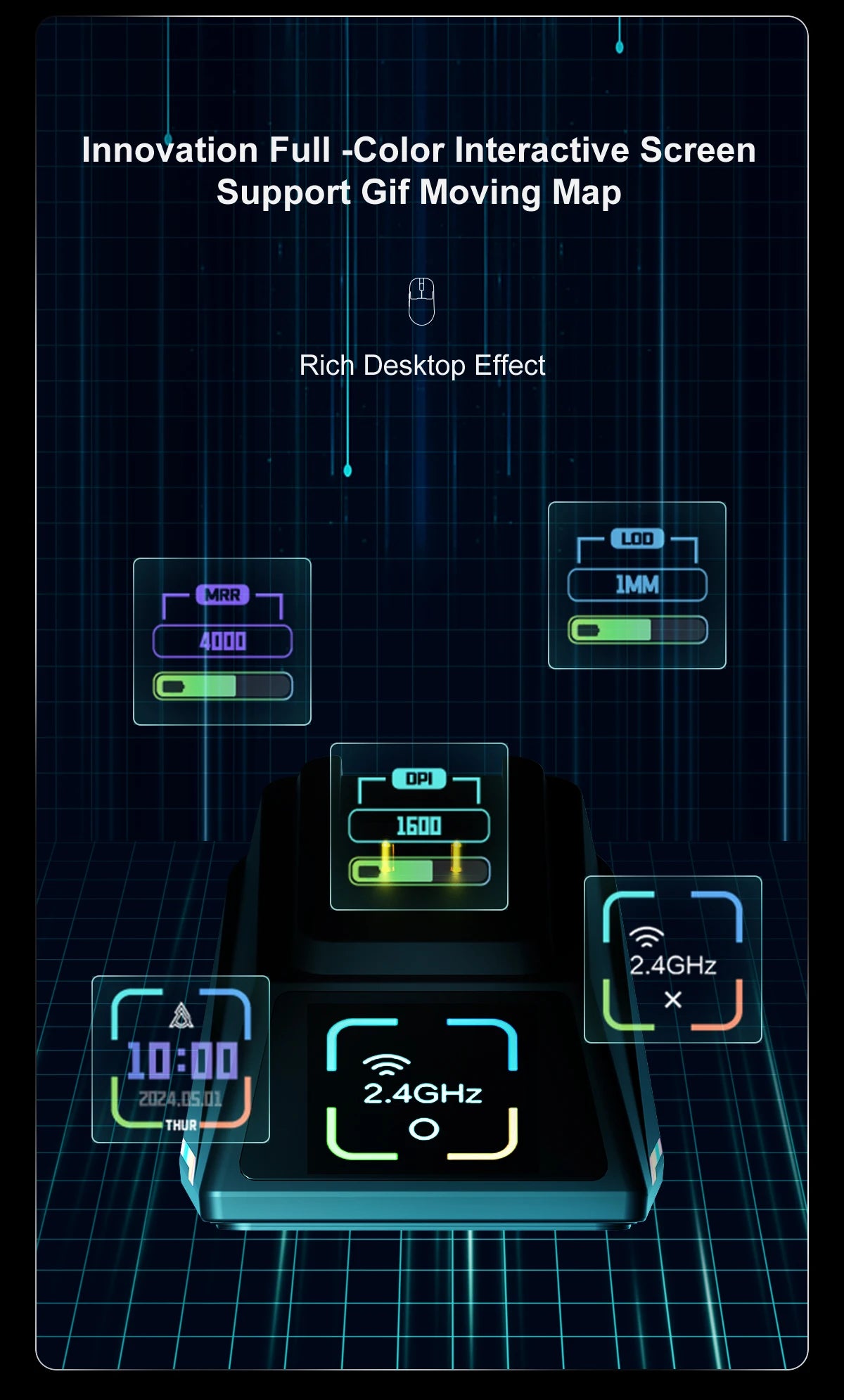 AJAZZ AJ159 APEX/AJ159PRO Wireless Gamer Mouse with RGB Magnetic Charging Base Lightweight  AJ159P Gaming Mouse for PC Laptop