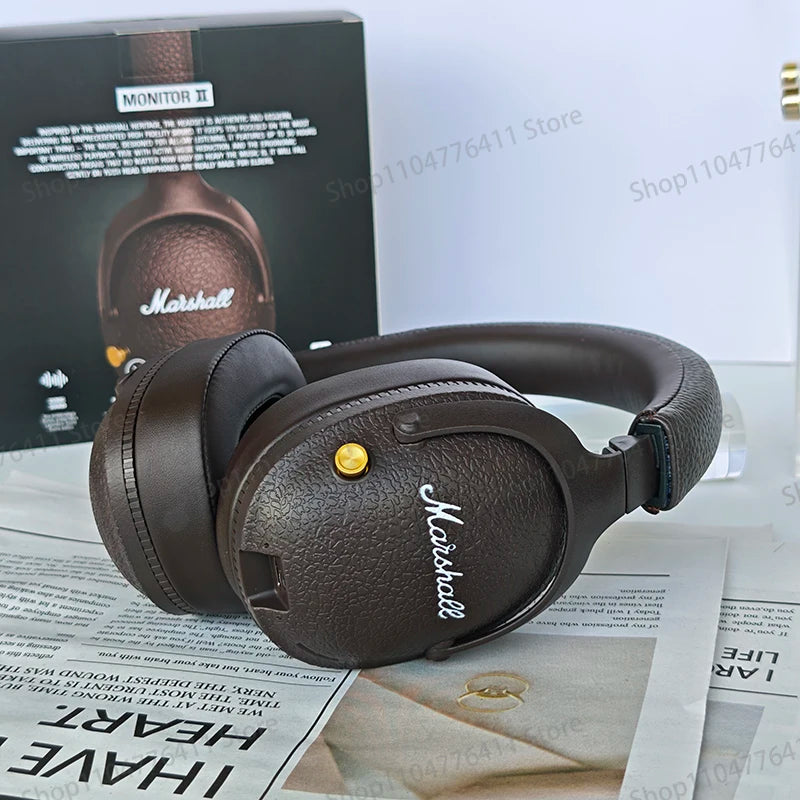 New MARSHALL MONITOR II Wireless Bluetooth Foldable Headphones Bass Active Noise Reduction Earphones Retro Music Gaming  Headset