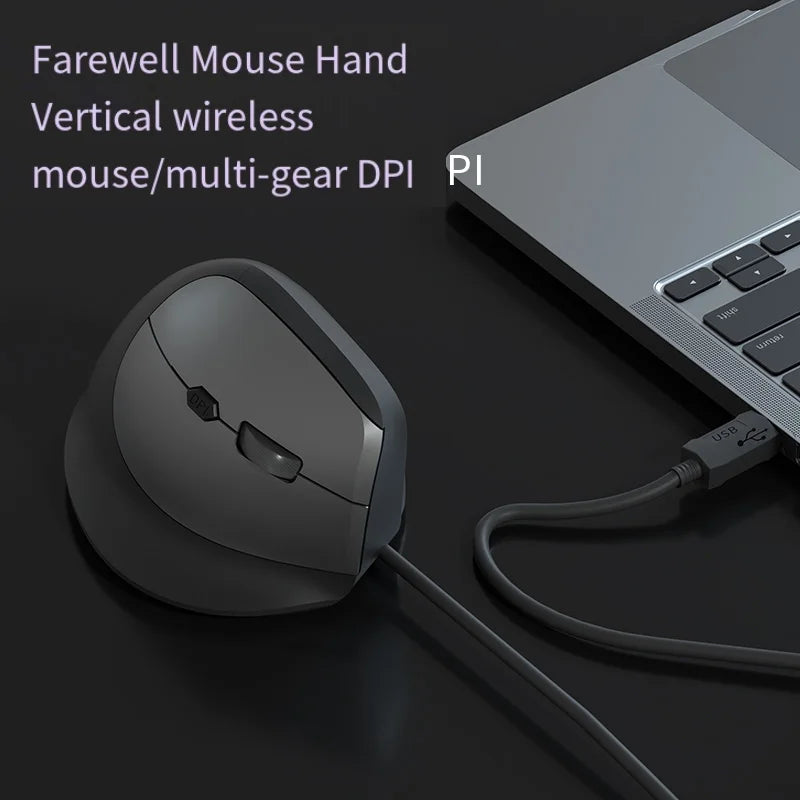 Wired Right Hand Vertical RGB Mouse Ergonomic Gaming Mouse 1600DPI USB Optical Wrist Healthy Mause for PC Computer