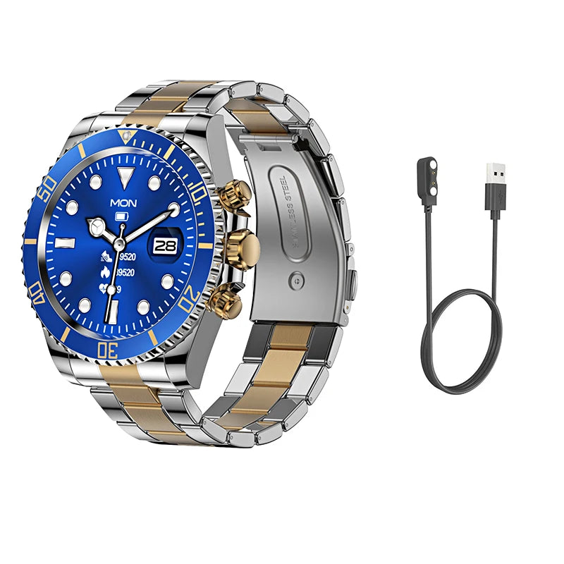 Aiweile AW12 Smartwatch Smart Watch Man High-End Fitness Tracker Sport Business Bluetooth Call 1.3 Inch Steel Play Music Clock