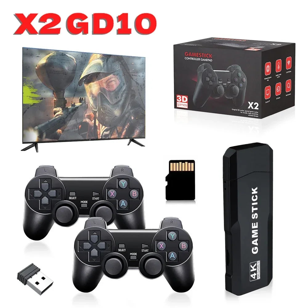 X2 Plus 64G 128G 256G 50000 Games Retro Video Game Console with GD10 Pro Stick 4K 3D HD Support Wireless Controller254