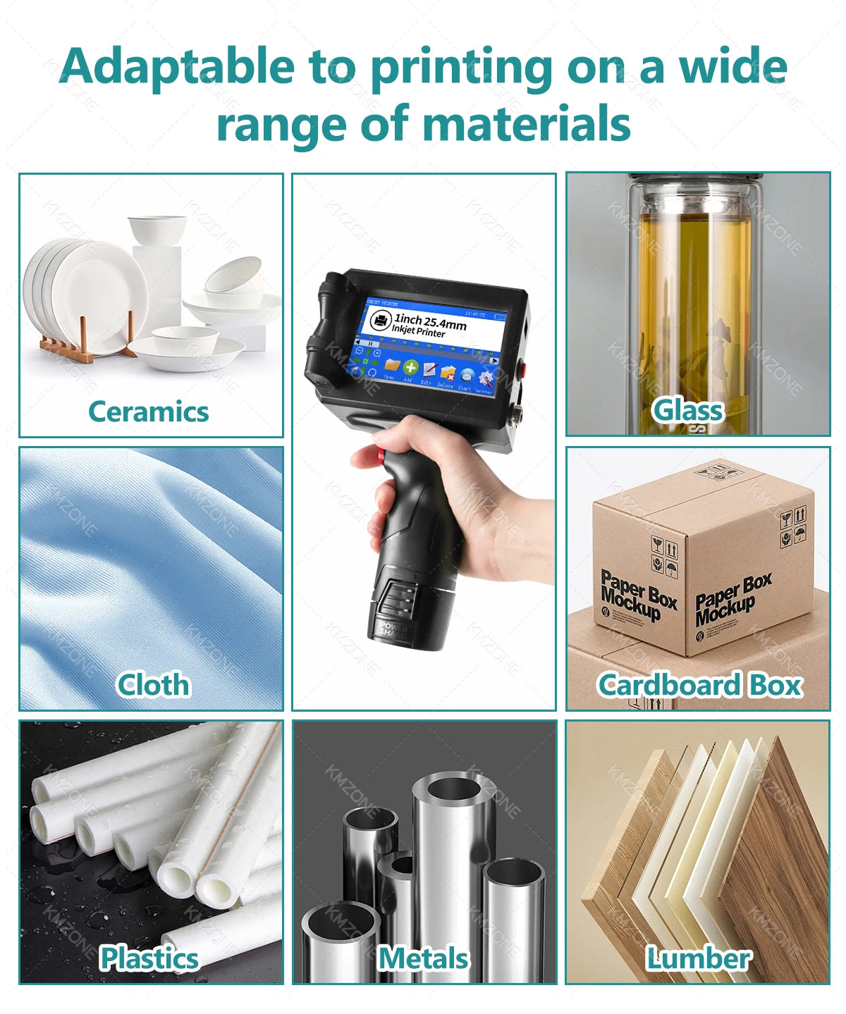 25.4mm Handheld Inkjet Printer Gun Portable For Metal Expiry Date Barcode QR Code Batch Numbers Best Value Logo Printing INKP195