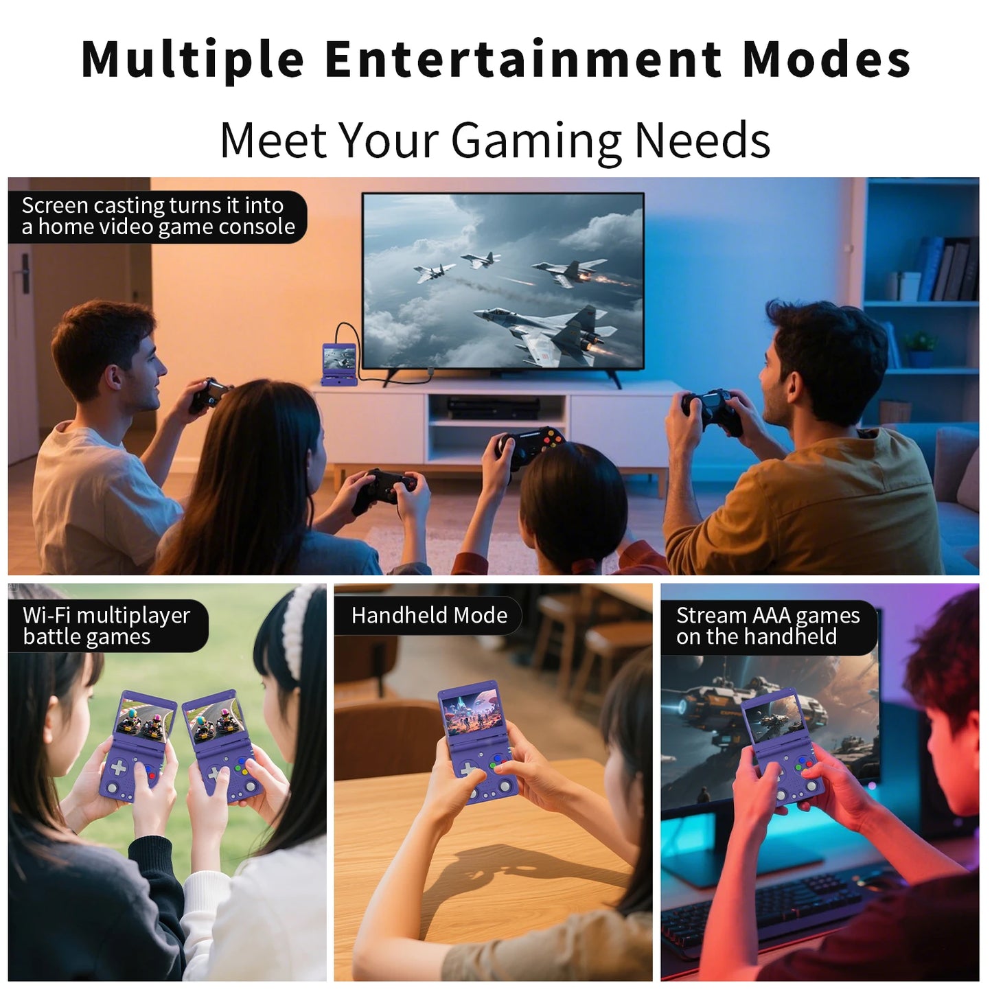 Anbernic RG34XXSP Flip Video Game Consoles 3.4'' IPS Screen TV Output Linux System Hall Magnetic Flip Cover Gaming Player Gifts