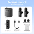 BOYA V3 Professional Wireless Lavalier Microphone Kit Compatible with Android and DJI Pocket 3 Type-C USB-C livestreaming, vlog