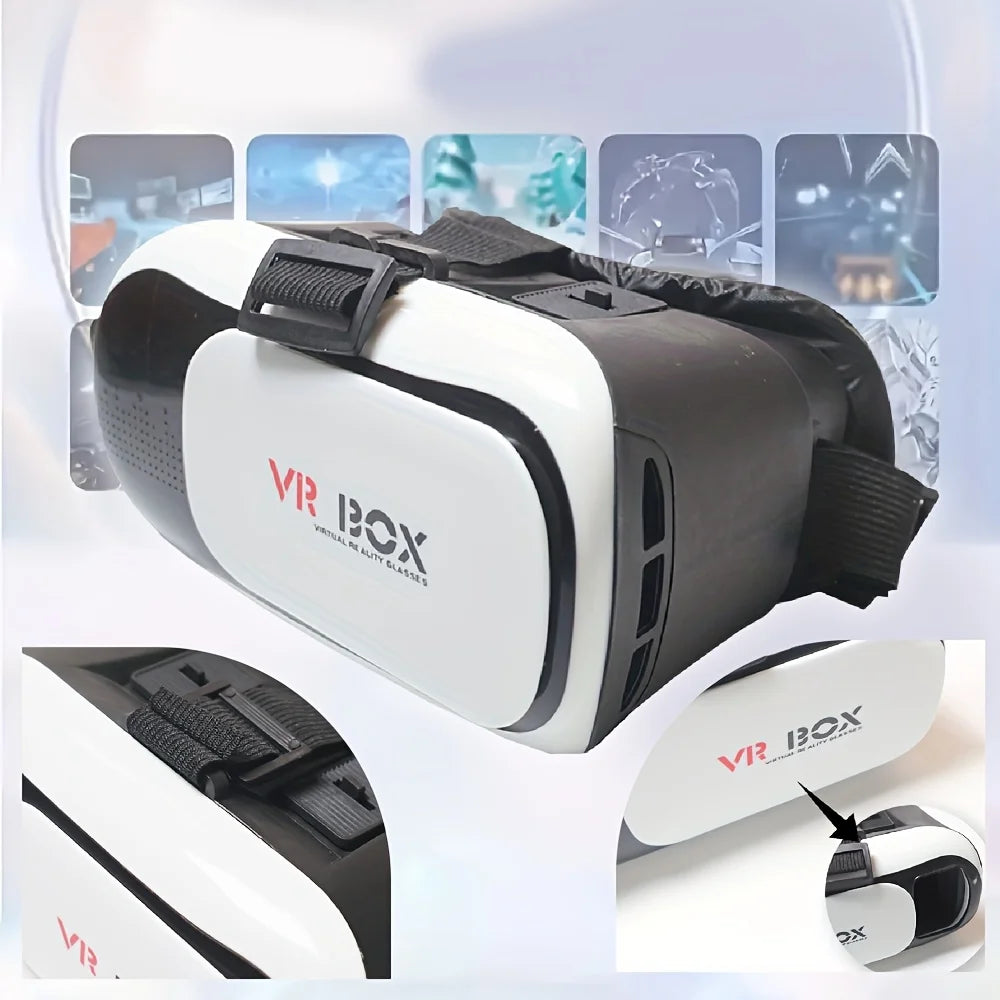 VR BOX 3D Virtual Reality Headset - Adjustable Strap, Smartphone Compatible, No Battery Needed, Adjustable Headgear