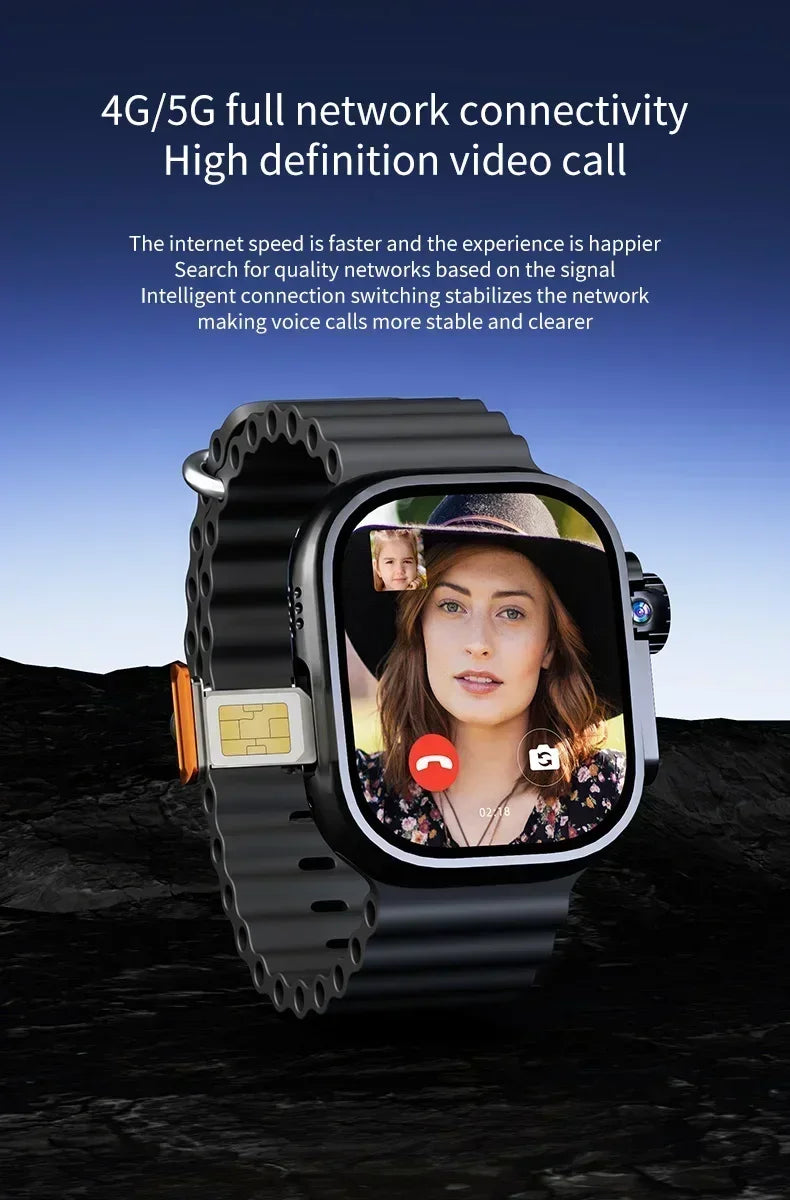 DW100 Pro 2.29-inch Amoled Smartwatch GPS WIFI With Fingerprint Screen Unlock 8MP Function Rotating Camera High-end