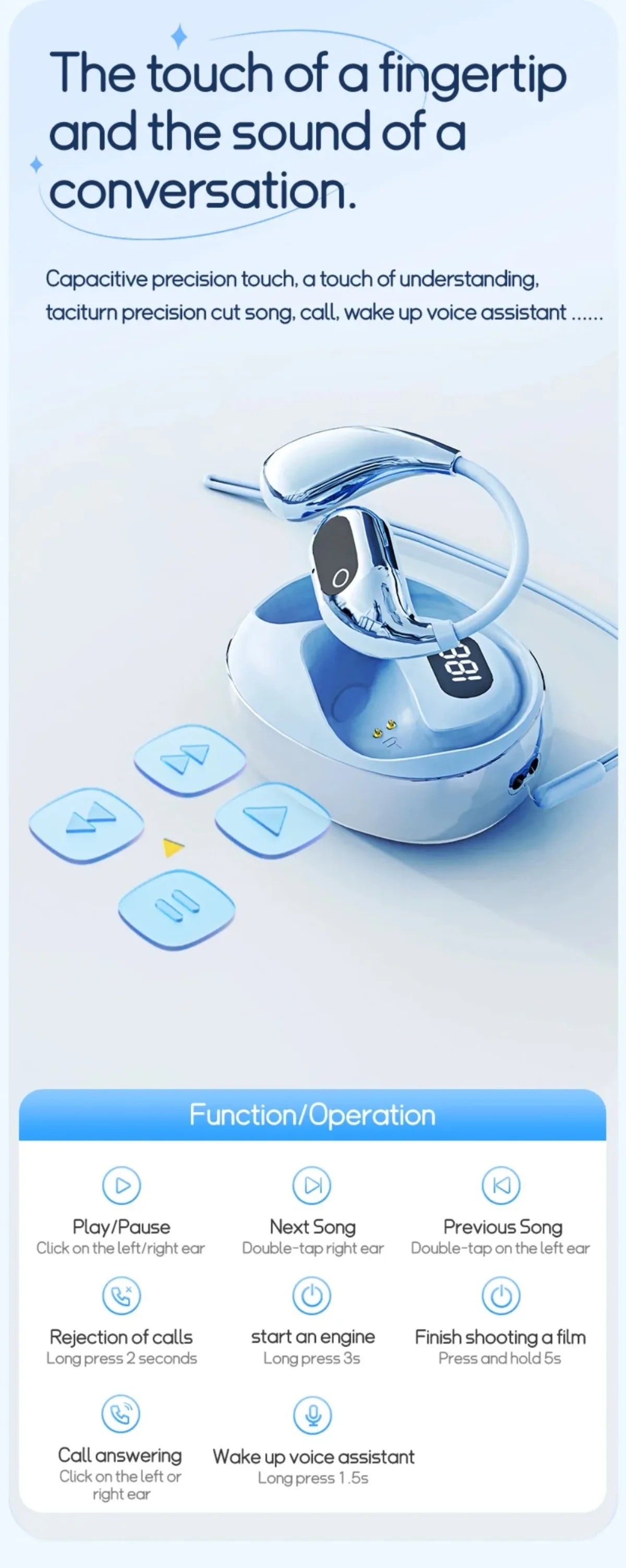 Real Time Translation Headphones 144 Languages Translator Earphones Wireless Bluetooth 5.4 Headsets for Business Office Travel