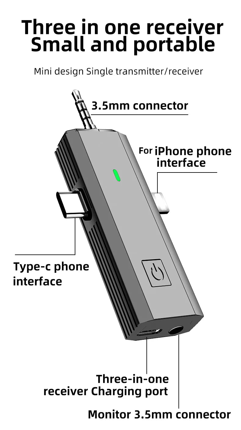 4 In 1 Lavalier Wireless Microphone Noise Reduction Professional Mic for Mobile Phone Camera Speaker Computer Live